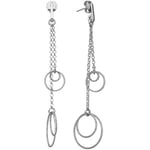 Boucles oreilles Orusbijoux  Boucles D'oreilles Argent Rhodié Diamantées Pendantes