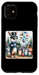 Coque pour iPhone 11 Lapin de Pâques exécutant un spectacle magique pour animaux de la forêt