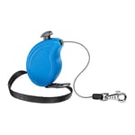 Ferplast Laisse Chien Enrouleur Flippy One, Laisse pour Petits Chiens jusqu'à 8 Kg. Cordon Extensible Max 3 m. Bouton Unique pour verrouiller et déverrouiller, Bleu Clair