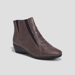 CONFORTISSIMO - bottines compensées en cuir marron femme