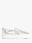 John Lewis ANYDAY Elles Canvas Slip On Flatform Trainers, Silver