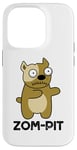 Coque pour iPhone 14 Pro Zom Pit Funny Zombie Pitbull Jeu de mots