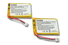 Set De 2 Batteries Vhbw 500mah (3.7v) Pour Télephone Fixe Sans Fil Swissvoice Iron Comme 5-2762, 5-2770, Sl-422943.
