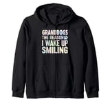 Granddogs the Reason i wake up Smiling Dog Grandpa Zip Hoodie