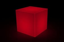 Kloris Cube Lumineux modèle ICEKUB Table Basse Pouf Assise 35 x 35 cm Rouge avec câble électrique, Ampoule Incluse IP65