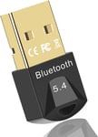 Dongle Bluetooth 5.4, Adaptateur Bluetooth Cle Bluetooth Pour Pc (Edr & Ble) Supporte Casque, Souris, Manette, Clavier, Imprimantes, Pc, Smartphone, Tablette Avec Windows 11/10/8.1/7 (Black-5.42)