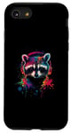 iPhone SE (2020) / 7 / 8 Colorful Artistic Racoon Headphones Wild Animals Wash Bear Case