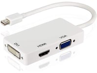 Mini DisplayPort (thunderbolt) to DVI VGA HDMI 3 In 1 Adapter, DisplayPort Ad...