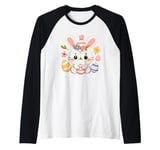 Cute Easter bunny wishes you a Happy Easter Raglan Baseball Tee