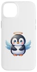 Coque pour iPhone 14 Plus Adorable pingouin d'ange avec halo et ailes