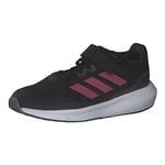 adidas RunFalcon 3.0 Elastic Lace Top Strap Sneaker, core Black/Pulse Magenta/Grey six, 13.5 UK