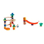 Hape E6020 Quadrilla Cliff-Hanger, Wooden Marble Run - 94 pieces, Educational Construction Toys for 4+ & E6023 Quadrilla Mega Skatepark, Wooden Marble Run Accessories - Toys for 4 Years and Up