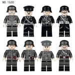 8 st Militär Montering Leksaker Tyska Soldater Monterade Minifigurer