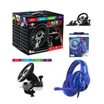 Volant et pédales de jeu Race Pro Wheel 2 Xbox Séries X|S PS4 SWITCH PC SPIRIT OF GAMER + CASQUE GAMER X|S PS4 PS3 SWITCH PC