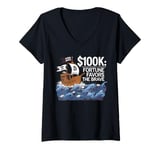 Womens bitcoin at 100k: fortune favors the brave, bitcoin crypto V-Neck T-Shirt