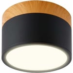 Spot Plafonnier LED Rond Noir Blanc Chaud 12W Ø100mm 230V 3000K Plafonnier Aluminium pour Couloir Chambre Salle à Manger Cuisine Salon -[Classe