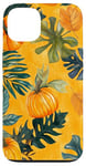 Coque pour iPhone 13 Aquarelle jaune tropical feuilles d'automne et citrouilles