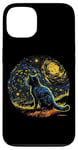 Coque pour iPhone 13 Chat noir Van Gogh Nuit étoilée Propriétaire Chat Maman Papa