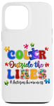 Coque pour iPhone 13 Pro Max Couleur hors des lignes Sensibilisation à l'autisme