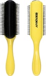 Denman Curly Hair Brush D4 (Yellow) 9 Row Styling Brush for Styling, Smoothing