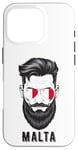 Coque pour iPhone 16 Pro Visage de l'homme maltais, fierté de Malte, drapeau patriotique de Malte