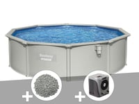 Kit piscine acier ronde Bestway Hydrium 4,60 x 1,20 cm + 10 kg de zéolite + Pompe à chaleur