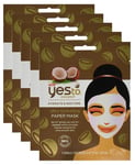 Yes To Coconut Ultra Hydrating PAPER MASK: 5 x Single Use Sheet Masks