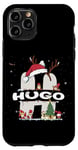 Coque pour iPhone 11 Pro Chemise de Noël Hugo avec nom Hugo pour Noël amusant