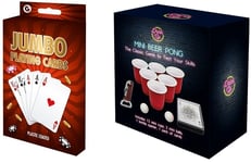 Mini Beer Pong Party Set - Fun Drinking Game plus Jumbo Playing Cards 14cm