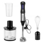 4 in 1 Electric Hand Blender Set Food Processor Mixer Whisk & Chopper Bowl 1000W