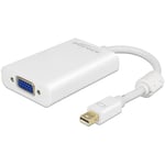 Delock Mini Displayport til VGA - Med lyd - Hvid