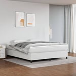 Sommier à ressorts de lit Moderne - Lit pour Adulte Enfant Cadre de lit pour Chambre Blanc 160x200 cm Similicuir -FR46682