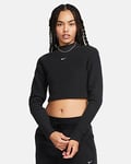 Nike Sportswear Phoenix Plush Women's Slim Mock-Neck Long-Sleeve Cropped Cosy Fleece Top