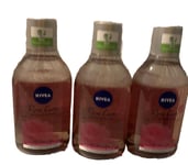 Nivea Micellar Water Rose Care 3 x 400ml Deep Cleanser Makeup Remover