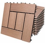 Deuba - 11x 22x 44x 55x 66x Dalles clipsables en bois composite wpc 30 x 30 cm Dalle de terrasse jardin extérieur 11x Mosaïque terracotta