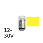 Gul LED signallampa T14x30 16lm Ba15d 0,2W 12-30V