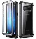 i-Blason Coque Samsung Note 8, Coque Intégrale Transparente Bumper Série Ares avec Film Protecteur d'écran Intégré pour Samsung Galaxy Note 8 2017, Noir