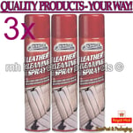 3 X Car Pride Leather Cleaning Spray Interior Valet Cleaner Spray Can 300ml