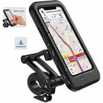 Etanche Support Telephone Velo,360°Support Smartphone Scooter avec Habillage Pluie Porte Téléphone pour Moto