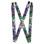 Buckle-Down Men's Suspenders - the Joker Playing Cards Poses Suspenders, Multi, One Size UK