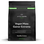 Protein Works Vegan Mass Gainer Extreme High Calorie Protein Powder Weight Black