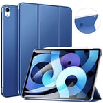 ZtotopCase Coque pour iPad Air 4 10.9" 2020 / iPad Pro 11 2018, Ultra Fin Protecteur Dorsal Cover Case Translucide avec Support à Trois Volets, Auto Réveil/Sommeil iPad 10.9 Étui Housse, Bleu Marin