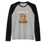 Scottish Highland Cow Just a little moody, don’t milk it! Raglan Baseball Tee