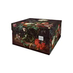 Dutch Design Brand Boîte de rangement moyenne avec couvercle - 2 boîtes de rangement - Carton recyclable certifié FSC (M taille : 33,2 x 24,2 x 16,5 cm) (Flowers)