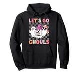 Lets Go Ghouls Retro Halloween Ghost Women Toddler Girl Pullover Hoodie