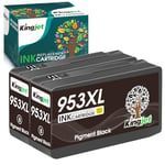 KINGJET 953XL Ink Cartridges for HP 953 953XL Black Ink for HP OfficeJet Pro 7720 7740 8710 8720 8218 8715 8718 8719 8725 8728 8730 8740 7730 8210 Printer (2 Pack)