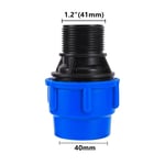 Connecteur droit pour système d'irrigation,raccord de Conversion de Tube en PVC PE,filetage mâle à 20/25/32/40/50mm,1/2 "",3/4"",1 "",1.2"",1.5"" #E