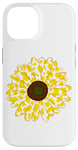 Coque pour iPhone 14 Modèle d'impression de vache jaune - Fleur Modèle de vache