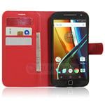 Moto G4/G4Plus      Pu Wallet Case    [Red]