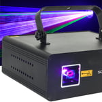 Laser - Ibiza Light SCAN1100RGB - 5 ou 34 canaux DMX - 1100mW, Effets animation, tunnels, plafonds - Crochet fixation, Classe 3B